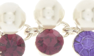 Shop Cara Mutlicolor Crystal & Imitation Pearl Drop Earrings In Amethyst