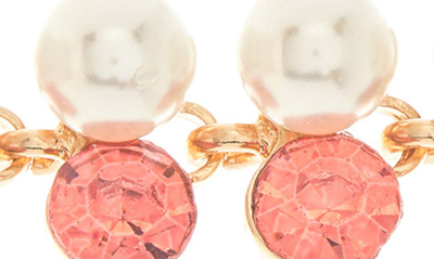 Shop Cara Mutlicolor Crystal & Imitation Pearl Drop Earrings In Red