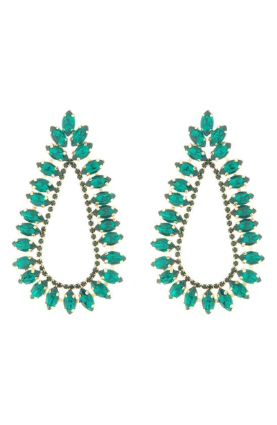 Shop Cara Crystal Teardrop Statement Earrings In Green