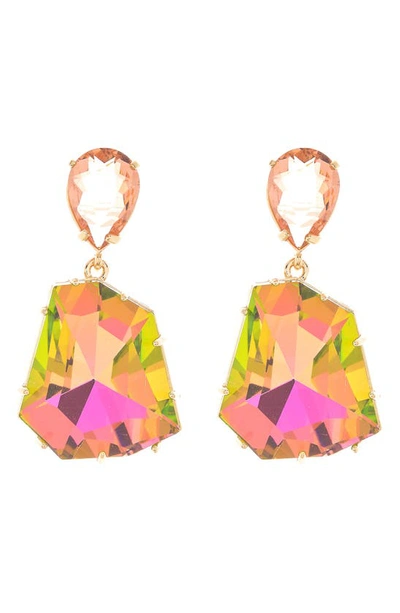 Shop Cara Crystal Drop Earrings In Pink