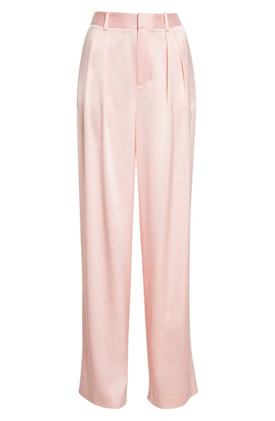 Shop Alice And Olivia Pompey Pleated High Waist Recycled Polyester Pants In Petal