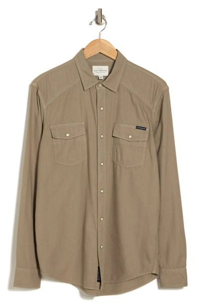 Shop Lucky Brand Western Button-up Shirt In Vetiver