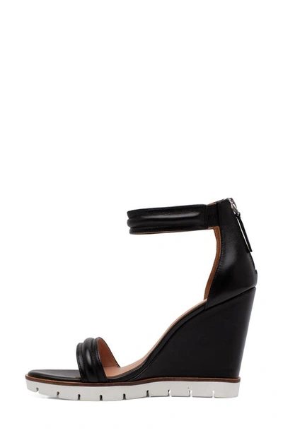 Shop Linea Paolo Evyne Wedge Sandal In Black Leather