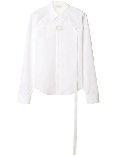 Off-white Cut-out Buckled Poplin Shirt In White