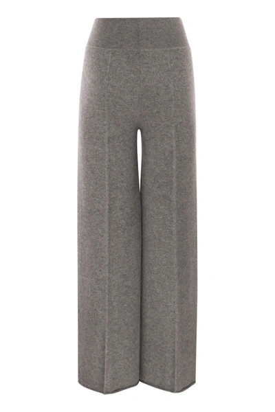 Shop Vanisé Twist - Cashmere Wide-leg Trousers In Grey
