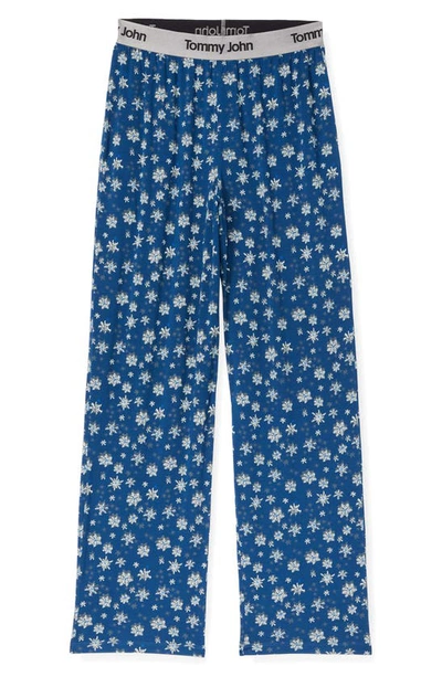 Shop Tommy John Second Skin Pajama Pants In Estate Blue Snowfall