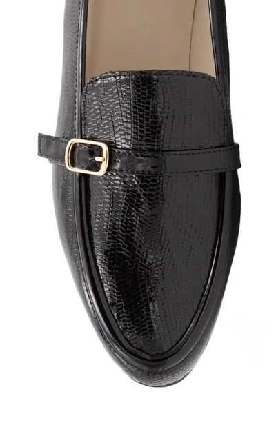 Shop Amalfi By Rangoni Okapi Lizard Embossed Loafer In Black Tiger Matching Patent