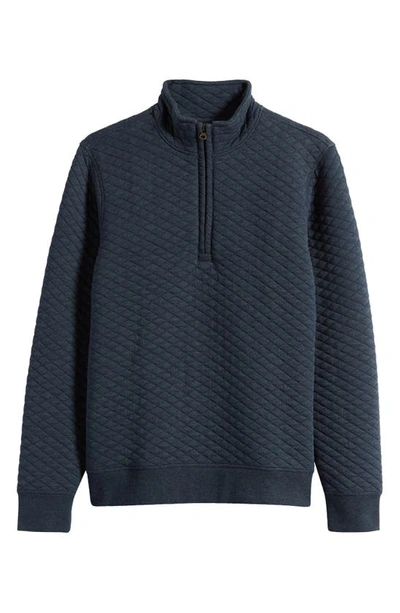 Shop Billy Reid Half Zip Sweatshirt In Carbon Blue