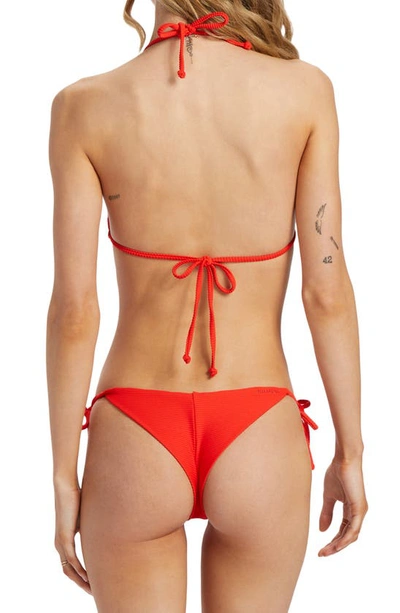 Shop Billabong Tanlines Side Tie Tanga Bikini Bottoms In Rad Red