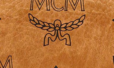 Shop Mcm Mini Aren Visetos Coated Canvas Crossbody Bag In Cognac