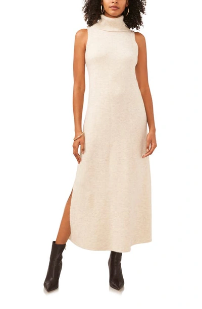 Shop Vince Camuto Turtleneck Sleeveless Sweater Dress In Malted