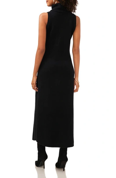 Shop Vince Camuto Turtleneck Sleeveless Sweater Dress In Rich Black