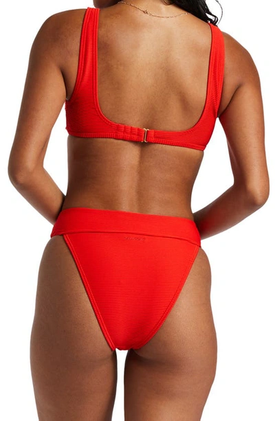 Shop Billabong Ava Tanlines Triangle Bikini Top In Rad Red