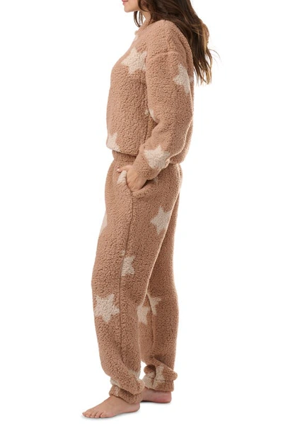 Shop Splendid High Pile Fleece Pajamas In Ikat Star