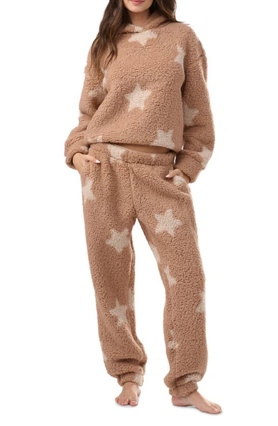 Shop Splendid High Pile Fleece Pajamas In Ikat Star