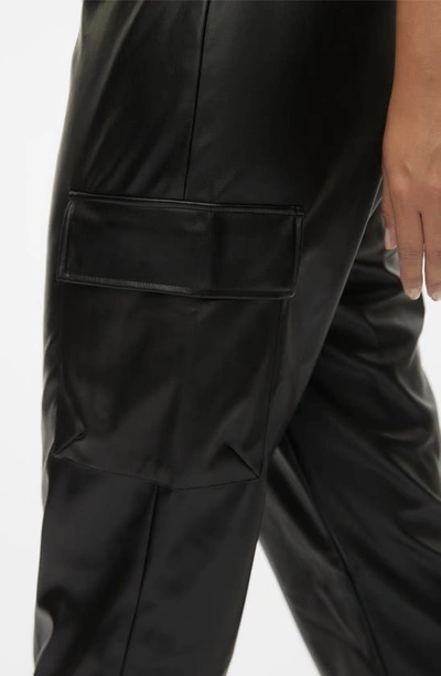 Shop Vero Moda Curve Faux Leather Cargo Joggers In Black