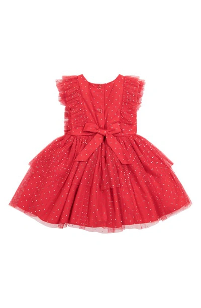 Shop Pippa & Julie Crystal Embellished Tulle Dress In Red