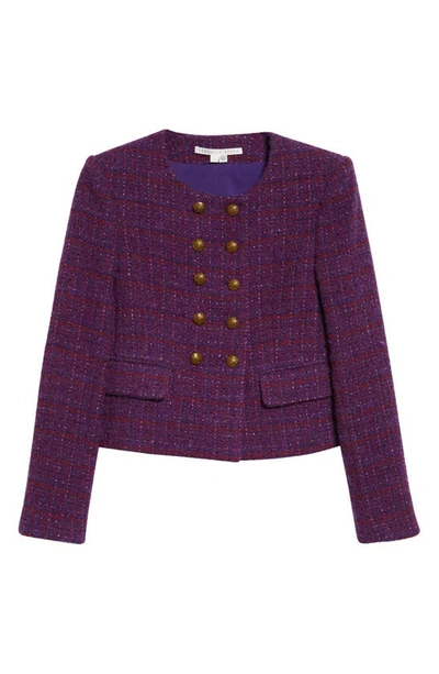 Shop Veronica Beard Bentley Tweed Jacket In Aubergine Multi