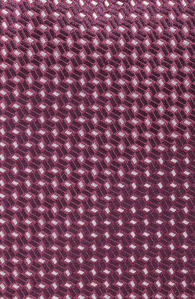 Shop Canali Micro Pattern Silk Tie In Purple