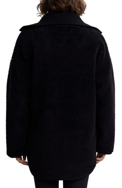 Shop Varley Myla High Pile Fleece Jacket In Black