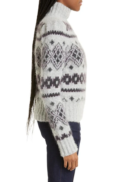 Shop Veronica Beard Chiana Fair Isle Sweater In Grey Multi
