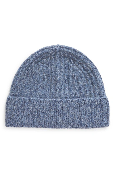 Shop Vince Marled Cashmere Beanie In Blue Marl