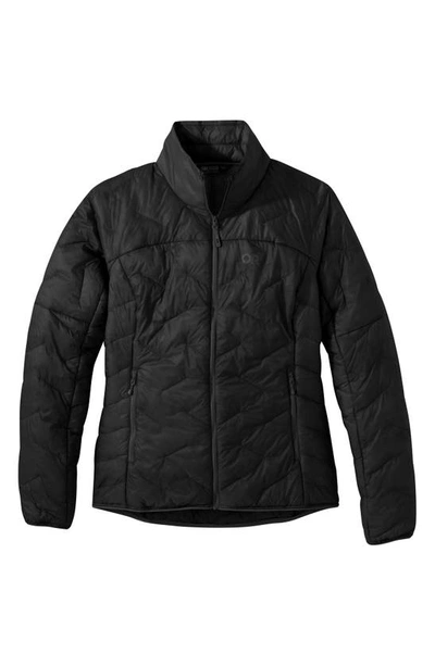 Shop Outdoor Research Superstrand Lightweight Packable Water Resistant Puffer Jacket In Black