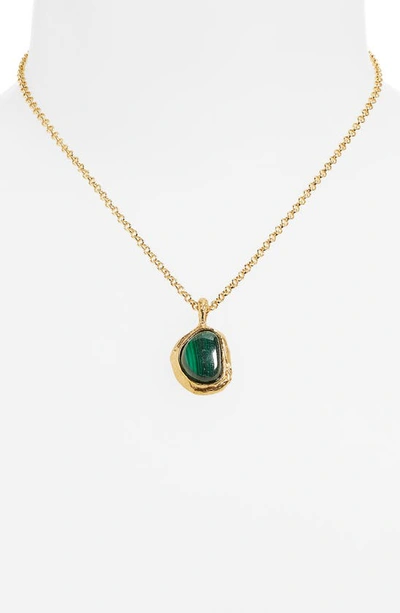 Shop Alighieri The Droplet Of The Mountain Malachite Pendant Necklace In 24 Gold