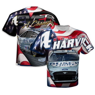 Shop Stewart-haas Racing Team Collection White Kevin Harvick Sublimated Patriotic T-shirt