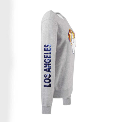 Shop Cuce Heather Gray Los Angeles Rams Sequined Logo Pullover Sweatshirt