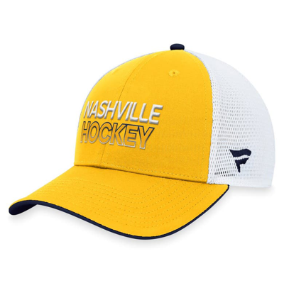 Shop Fanatics Branded Gold Nashville Predators Authentic Pro Rink Trucker Adjustable Hat