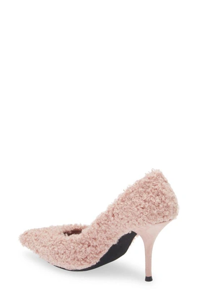 Shop Jeffrey Campbell Convince Faux Fur Pump In Pink Curly
