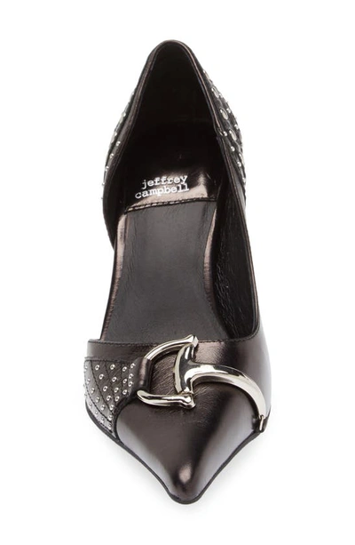 Shop Jeffrey Campbell Electro Pointed Toe Pump In Black Silver