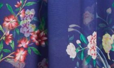 Shop Marchesa Notte Floral One-shoulder Gown In Indigo Combo
