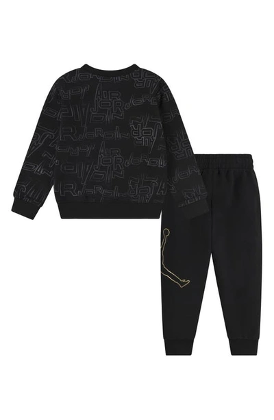 Shop Jordan Kids' Take Flight Crewneck Sweatshirt & Joggers Set In Black