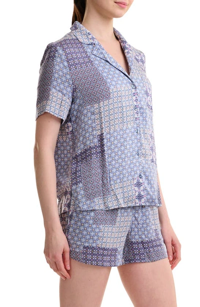 Shop Splendid Patchwork Short Pajamas In Patchwork Geo