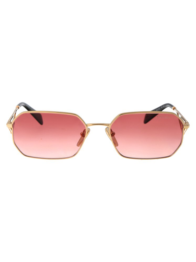Shop Prada Eyewear Rectangular Frame Sunglasses In Pink