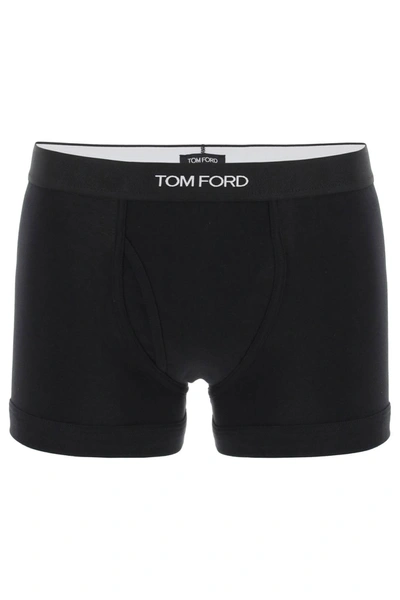 Shop Tom Ford Cotton Boxer Briefs With Logo Band