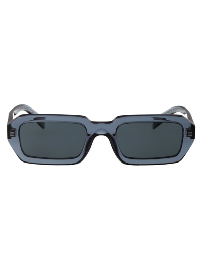 Shop Prada Eyewear Rectangle Frame Sunglasses In Blue