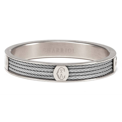 Shop Charriol Forever Stainless Steel Cable Bangle In Grey