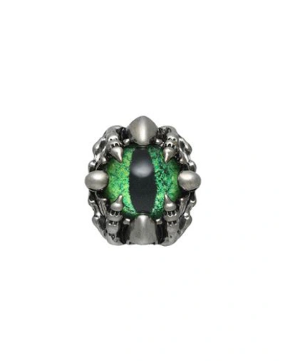 Shop Dsquared2 Man Single Earring Emerald Green Size - Silver, Brass, Resin