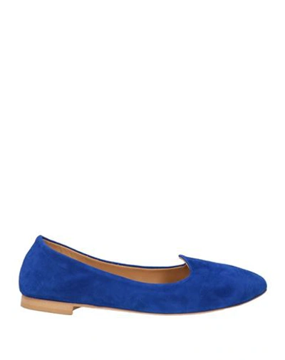 Anna F . Woman Ballet Flats Bright Blue Size 6 Soft Leather In Blue
