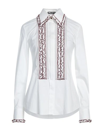 Shop Dolce & Gabbana Woman Shirt White Size 10 Cotton, Elastane, Viscose, Polyester