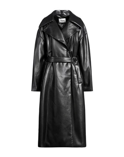 Nanushka Liano Belted Padded Recycled-vegan Leather Jacket In Black