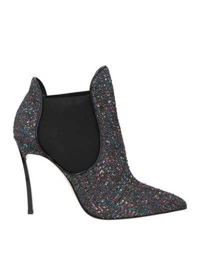 Shop Casadei Woman Ankle Boots Black Size 6.5 Textile Fibers