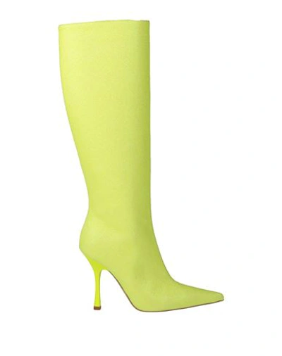 Shop Liu •jo Woman Boot Yellow Size 8 Textile Fibers