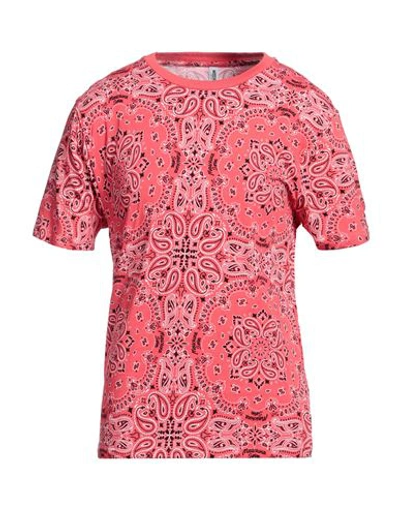 Shop Moschino Man T-shirt Coral Size Xxl Cotton, Elastane In Red