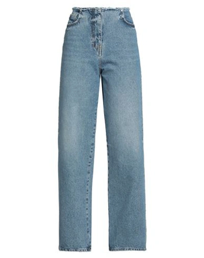 Shop Msgm Woman Jeans Blue Size 8 Cotton