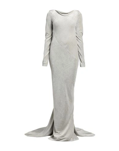 Shop Rick Owens Woman Maxi Dress Grey Size 8 Viscose, Silk