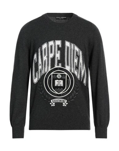 Shop Dolce & Gabbana Man Sweater Steel Grey Size 40 Cashmere, Viscose, Polyester, Elastane